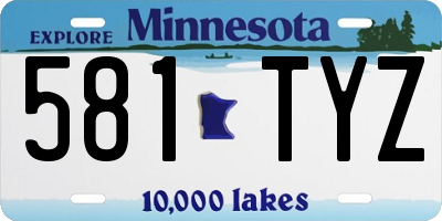 MN license plate 581TYZ