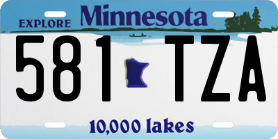 MN license plate 581TZA