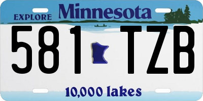 MN license plate 581TZB