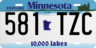 MN license plate 581TZC