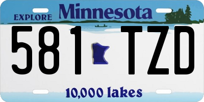 MN license plate 581TZD