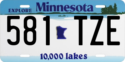 MN license plate 581TZE