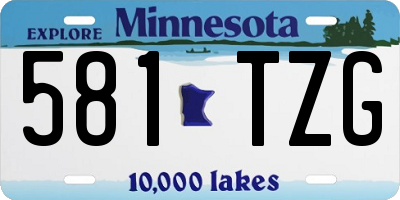 MN license plate 581TZG