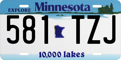 MN license plate 581TZJ