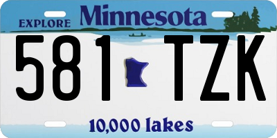 MN license plate 581TZK