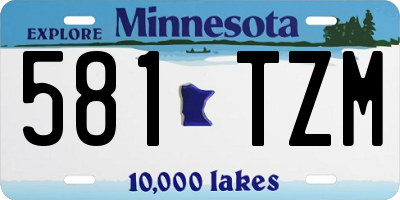 MN license plate 581TZM