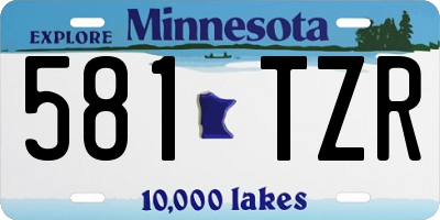 MN license plate 581TZR