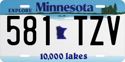 MN license plate 581TZV