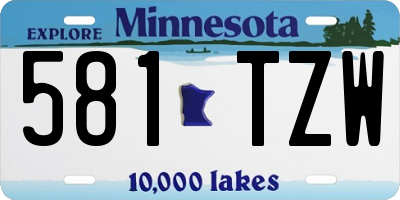 MN license plate 581TZW