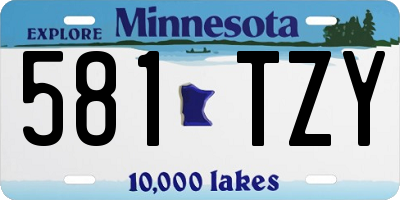 MN license plate 581TZY