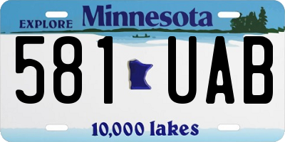 MN license plate 581UAB