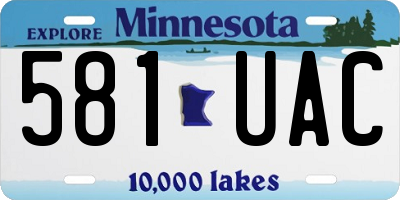 MN license plate 581UAC