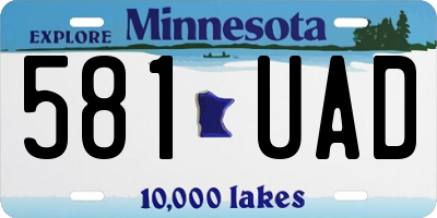 MN license plate 581UAD