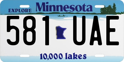 MN license plate 581UAE