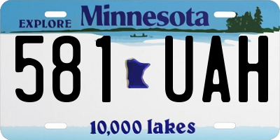 MN license plate 581UAH