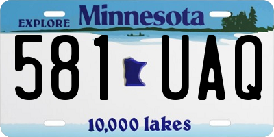 MN license plate 581UAQ