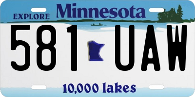 MN license plate 581UAW