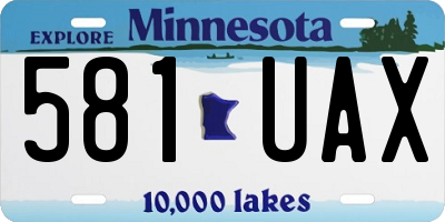 MN license plate 581UAX