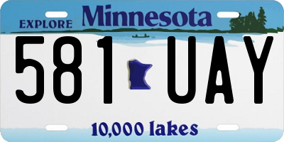 MN license plate 581UAY