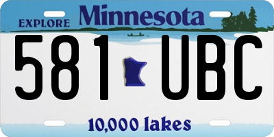 MN license plate 581UBC