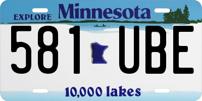 MN license plate 581UBE