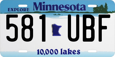 MN license plate 581UBF