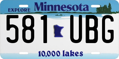 MN license plate 581UBG