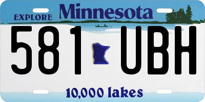 MN license plate 581UBH