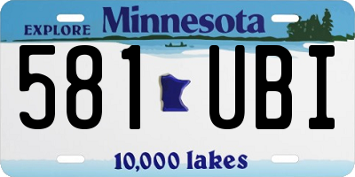 MN license plate 581UBI