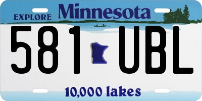 MN license plate 581UBL