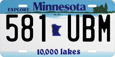 MN license plate 581UBM
