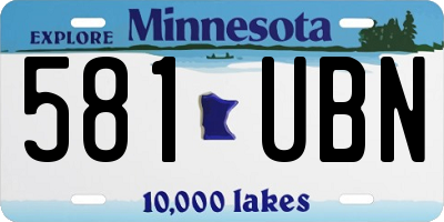 MN license plate 581UBN