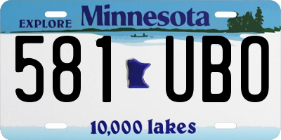 MN license plate 581UBO
