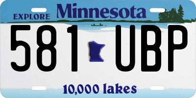 MN license plate 581UBP