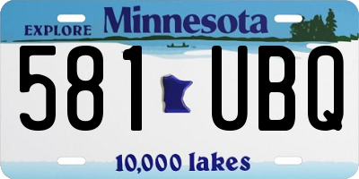 MN license plate 581UBQ