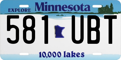 MN license plate 581UBT