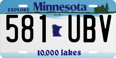 MN license plate 581UBV