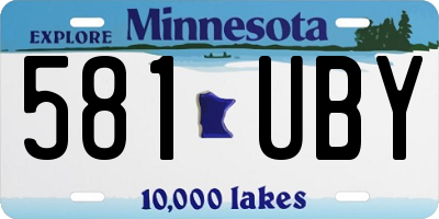MN license plate 581UBY