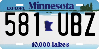 MN license plate 581UBZ