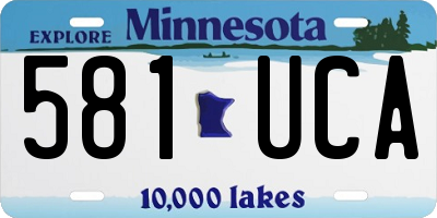 MN license plate 581UCA