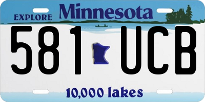 MN license plate 581UCB
