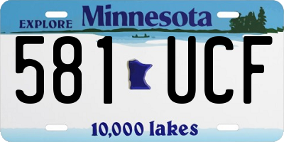 MN license plate 581UCF