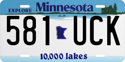 MN license plate 581UCK