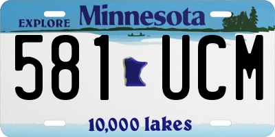 MN license plate 581UCM