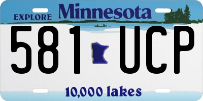MN license plate 581UCP