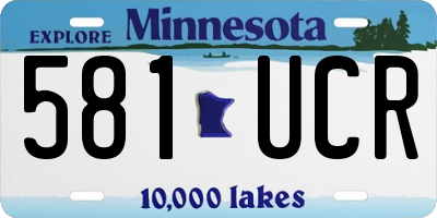 MN license plate 581UCR