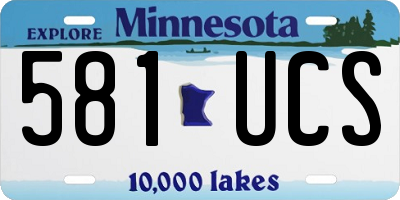 MN license plate 581UCS