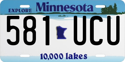 MN license plate 581UCU