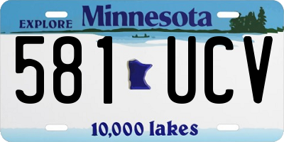 MN license plate 581UCV