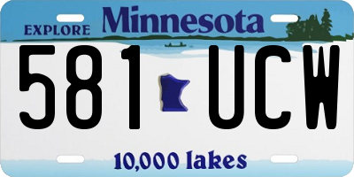 MN license plate 581UCW